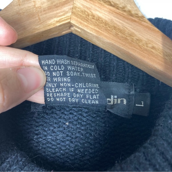 Vintage Pierre Cardin Silk Beaded Sweater Black L Rabbit Hair Shoulder Pads - Picture 13 of 14